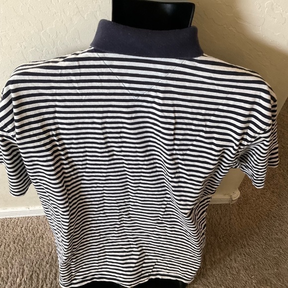 Men’s used size L large Tommy Hilfiger classic polo striped black white shirt - Picture 4 of 4